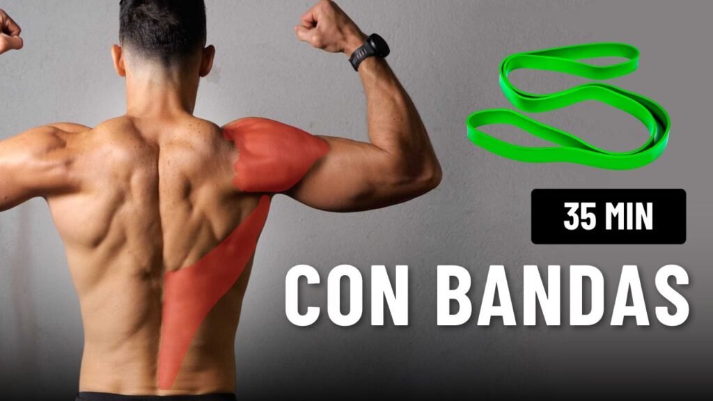 Rutina de espalda y hombros con banda elástica