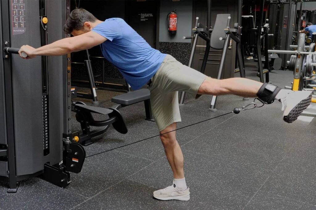 Patada de glúteos en polea